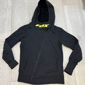 Vintage Y2K 2000s ~ FOX RACING ~ angled full zip HOODIE hooded sweatshirt ~ M